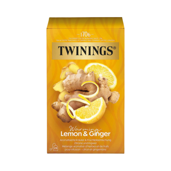 665143 Twinings Warming Lemon und Ginger, aromatisierte Kraeuter­ und Fruechteteemischung, Teebeutel im Kuvert, 30g